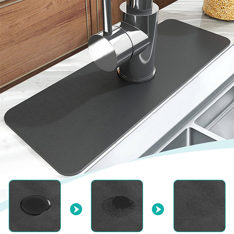 Silicone Tap Washer - Upgraded Diatomite Sink Splash Guard Kitchen